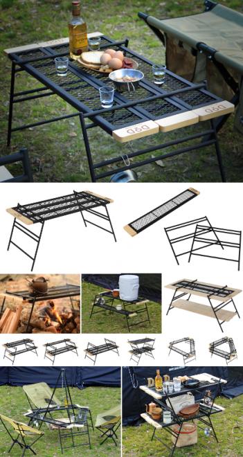 「キャンプ用品をDIY」の第一歩を応援。組み合わせ次第で棚や焚き火台にもなるスチール製テーブル発売。