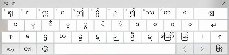 Myanmar語キーボード B