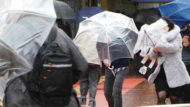雨の日に傘を借りて土砂降りに見舞われたら