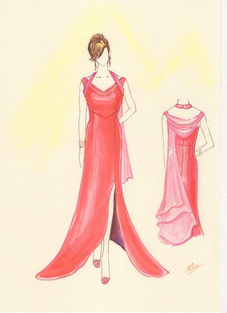 （有）ビーランド代表　池本紫が、女優、堀北真希さん着用ドレスをデザイン制作いたしました。