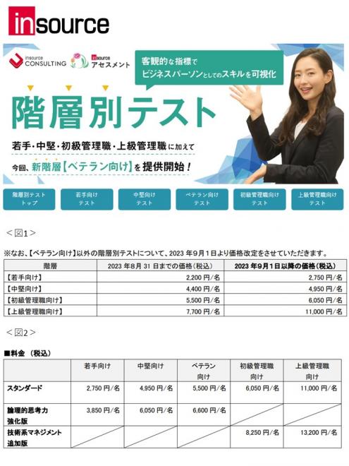「階層別アセスメント」を新たに３種類開発、９月より提供開始のお知らせ