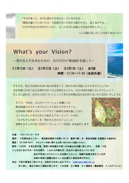 What's your Vision?　　〜豊かな人生を歩むための自分だけの”航海図”を描こう〜