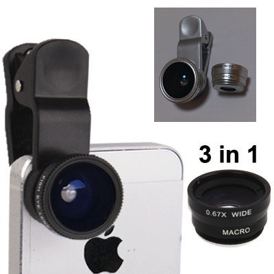 【iPhone／iPad／スマホに最適】クリップで挟むだけの魚眼、広角、マクロレンズ