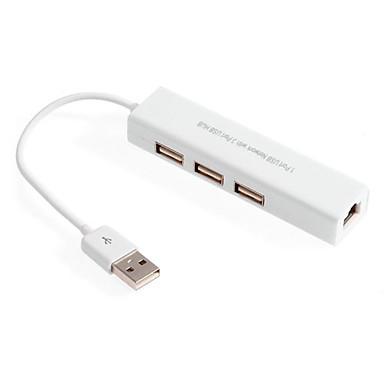 USBポートに挿すだけで【LAN アダプター＋3ポートハブ】に！MacBookに最適！