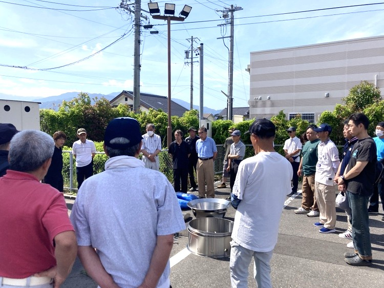長野県駒ケ根市 町二区×ブルースカイランドリー　合同防災訓練を実施