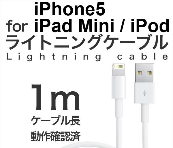 ライトニングケーブル 【iPad Mini/iPhone5用 Lightning】予備も必要です！