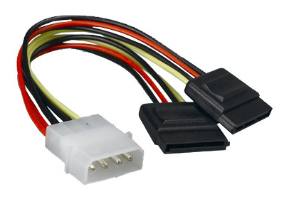 【4PIN→SATA2】パラレルATA 4PIN電源分岐ケーブル・電源ケーブルの拡張アイテム！