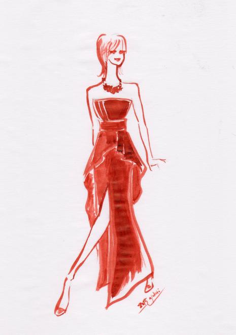 吉瀬美智子さん着用ドレスをデザイン制作いたしました。
