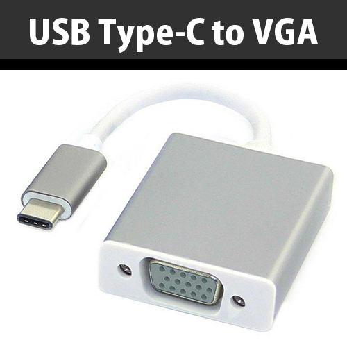新規格の USB Type-C を VGA に変換するアダプタケーブル