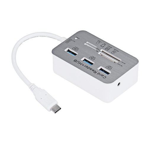 Type-C マルチカードリーダー　with USB3.0× 3ポートハブ
