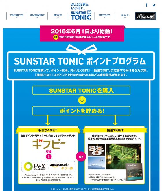 SUNSTAR TONICポイントプログラムにデジタルギフト「ギフピー」導入