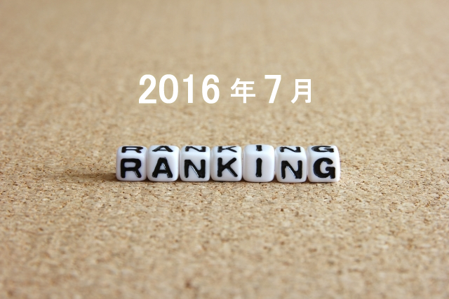 2016年7月のノベルティグッズ人気ランキング　集計結果 
