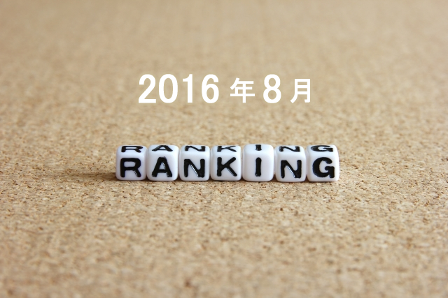 2016年8月のノベルティグッズ人気ランキング　集計結果
