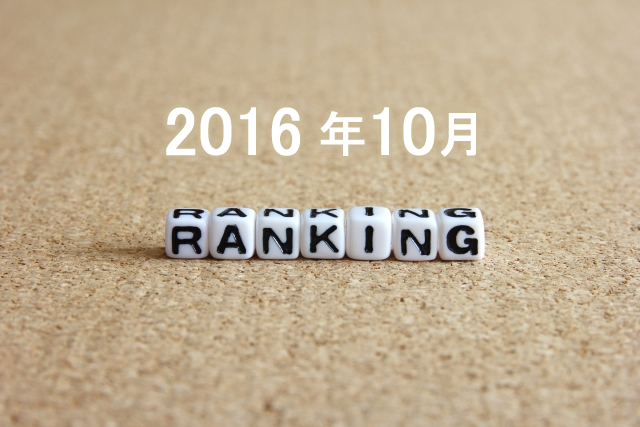 2016年10月のノベルティグッズ人気ランキング　集計結果