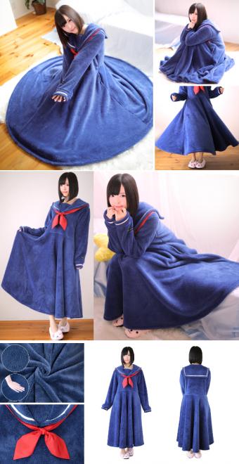 「セルフこたつ」を実現する大型円形スカート。セーラー服パジャマ「セラコレ」、着る毛布タイプ発売。