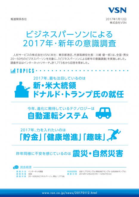今年、最も注目なのは「ドナルド・トランプ氏の就任」【2017年 新年の意識調査】