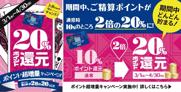 ポイントが通常の2倍！お得なグルメカード俱楽部ダイナック「春のポイント増量キャンペーン」