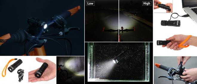 豪雨の中でも、水に浸かっても大丈夫。しっかり路面を照らす自転車用コンパクトLEDライト発売。