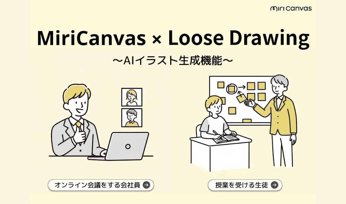 イラストを簡単に活用｜MiriCanvas、人気イラスト「Loose Drawing」と公式コラボ