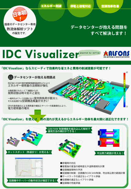 データセンター専用熱対策シミュレーションツール「IDC Visualizer」発売開始！　