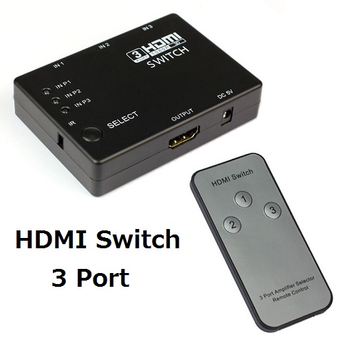 スイッチでモニタへの出力を切替！HDMIセレクタ/スイッチャー［3port］