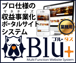 プロ仕様だから副業→事業化！すぐに使える構築済みポータルサイトシステム『Blu+（ブルータス）』