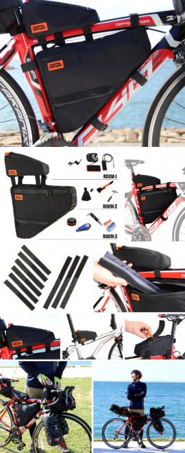 日本のサイクリストの収納容量を確保したい。利用頻度別に分別収納が可能なフレームバッグ発売。
