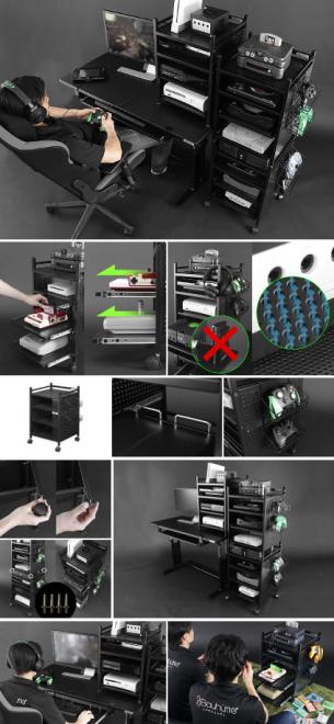 「ゲーム機どこ置こ？」が解決！収納・排熱・配線管理もこれ1台、ゲーム機専用ラックが発売。