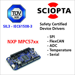 MPC57xxの安全認定デバイスドライバ対応SCIOPTAリアルタイムOSの販売開始