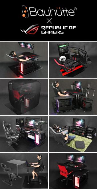 ゲーミングデスク並べて、最強ゲーム部屋を幕張に！バウヒュッテ×ROGでTGS2018出展。