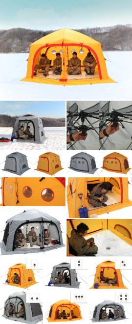潜水艦風テントの中で、意識を氷の下にサブマリン！ワカサギ釣りに特化したワンタッチテント発売。