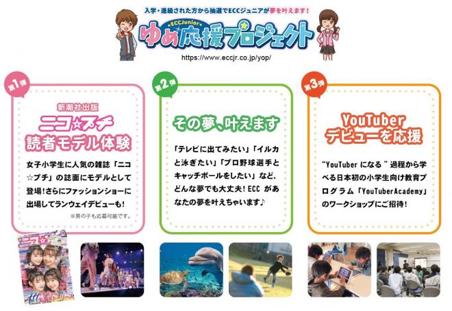 生徒が持つ、それぞれの夢を実際に叶える。ＥＣＣジュニア『ゆめ応援プロジェクト』始動