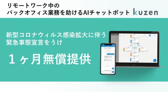 社内問い合わせを自動化する高機能AIチャットボット「kuzen」を1ヶ月間無償提供します