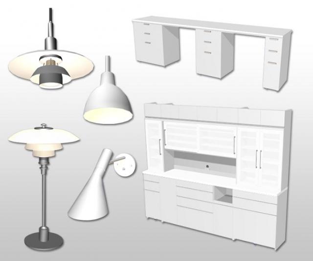 インテリア提案３Ｄソフトにブランド家具・照明素材を追加