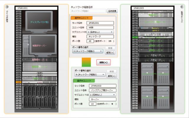 サーバーラック管理システムUnitPORTER.Naviが配線管理に対応