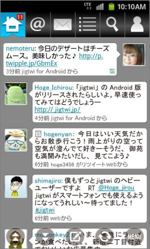 人気Twitterアプリ『jigtwi』のAndroid版を提供開始