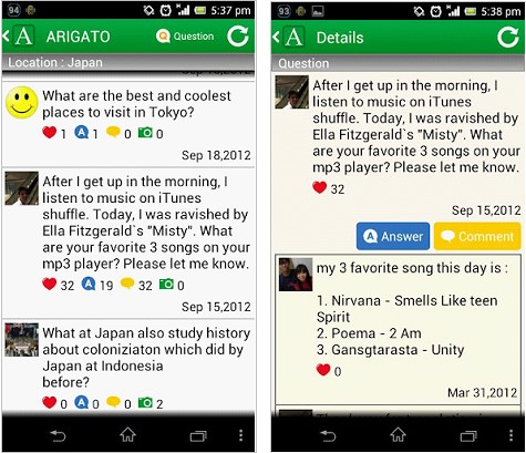 20ヶ国語対応の国際ソーシャルQ&Aサイト「ARIGATO」Androidアプリ提供開始!