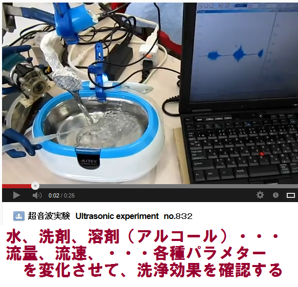 超音波洗浄に関する、基礎検討システムを開発